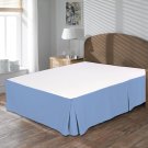 MISR Linen King Light Blue Solid Box Pleated BedSkirt Egyptian Cotton 400 Thread Count 15 Inch Drop