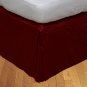 MISR Linen Full Burgundy Solid Box Pleated BedSkirt Egyptian Cotton 400 Thread Count 21 Inch Drop