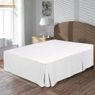 MISR Linen King White Solid Box Pleated BedSkirt Egyptian Cotton 400 Thread Count 21 Inch Drop