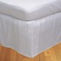 MISR Linen King White Solid Box Pleated BedSkirt Egyptian Cotton 400 Thread Count 21 Inch Drop