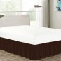 MISR Linen Twin Chocolate Solid Wrap Around BedSkirt Egyptian Cotton 400 Thread Count 15 Inch Drop