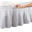 MISR Linen Twin XL White Solid Wrap Around BedSkirt Egyptian Cotton 400 Thread Count 15 Inch Drop