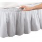 MISR Linen Full White Solid Wrap Around BedSkirt Egyptian Cotton 400 Thread Count 15 Inch Drop
