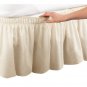 MISR Linen King Ivory Solid Wrap Around BedSkirt Egyptian Cotton 400 Thread Count 15 Inch Drop