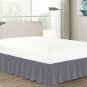MISR Linen CalKing Silver Solid Wrap Around BedSkirt Egyptian Cotton 400 Thread Count 15 Inch Drop
