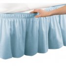 MISR Linen CalKing Light Blue Wrap Around BedSkirt Egyptian Cotton 400 Thread Count 15 Inch Drop