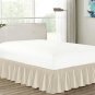 MISR Linen Twin Ivory Solid Wrap Around BedSkirt Egyptian Cotton 400 Thread Count 18 Inch Drop