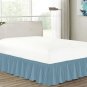 MISR Linen Twin Light Blue Wrap Around BedSkirt Egyptian Cotton 400 Thread Count 18 Inch Drop