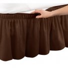 MISR Linen Twin Chocolate Wrap Around BedSkirt Egyptian Cotton 400 Thread Count 18 Inch Drop