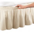 MISR Linen Twin Ivory Solid Wrap Around BedSkirt Egyptian Cotton 400 Thread Count 21 Inch Drop