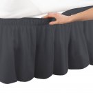MISR Linen Twin XL Dark Grey Wrap Around BedSkirt Egyptian Cotton 400 Thread Count 21 Inch Drop