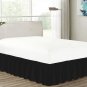 MISR Linen King Black Solid Wrap Around BedSkirt Egyptian Cotton 400 Thread Count 21 Inch Drop