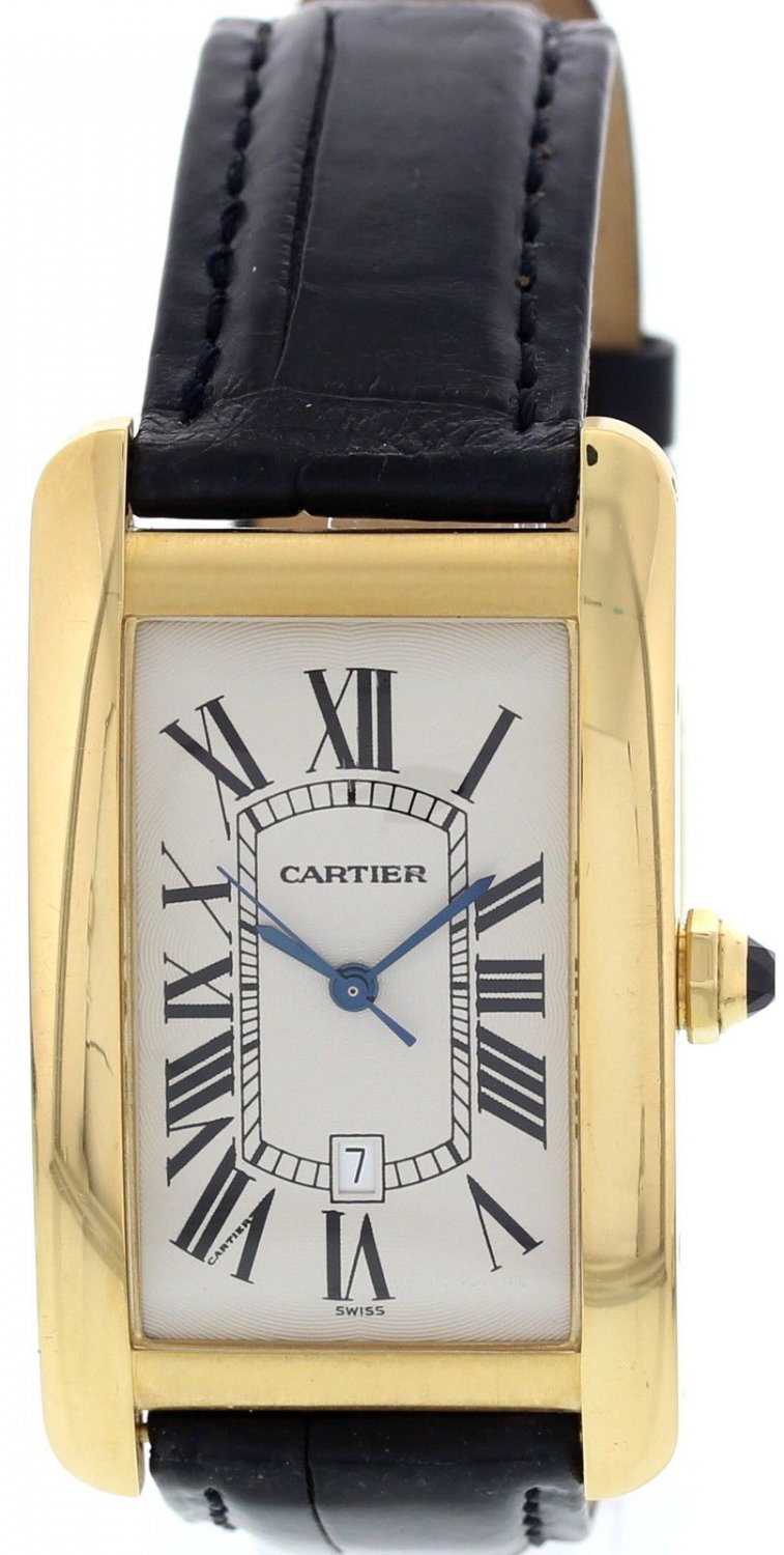 Large Cartier Tank Americaine 18k Yellow Gold Automatic 1740 