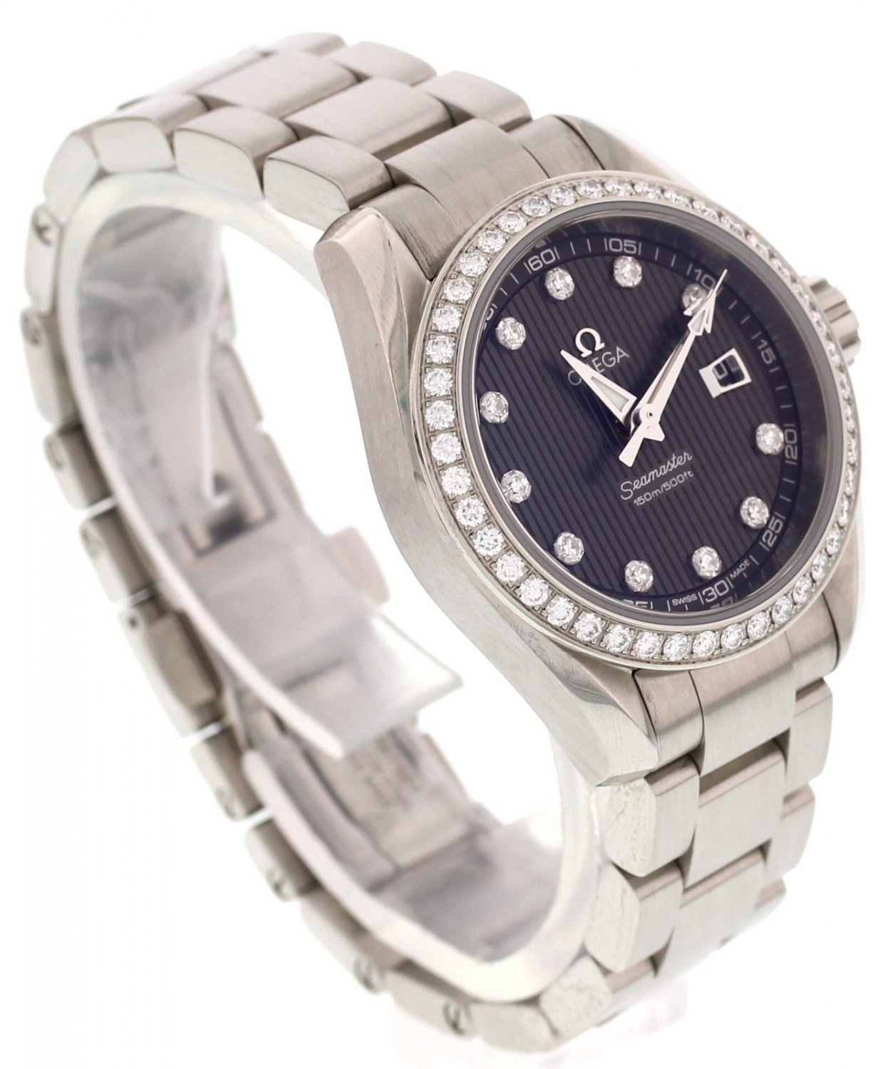 Ladies Omega Seamaster Aqua Terra SS & Diamonds Box/Papers 023115306156001