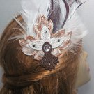 Lace Hairclip with Feathers