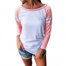 Versity Stripe Red Raglan Long Sleeve T Shirt Autumn Patchwork Shirts Tee Baseball Top