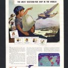 1941 PAN AMERICAN AIRWAYS  CLIPPER SHIPS PLANE MAGAZINE PRINT AD