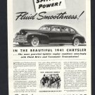 1941 '41 CHRYSLER SPITFIRE ENGINE WITH FLUID DRIVE VINTAGE MAGAZINE CAR PRINT AD