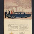 1958 LINCOLN LANDAU DIVISION FORD MOTOR COMPANY GOWNS BY SCAASI FASHION CAR AD
