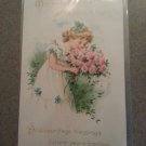 1907 RAPHAEL TUCK & SONS BIRTHDAY POST CARD PRINTED IN GERMANY EMBOSSED POSTCARD
