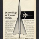 1966 BOEING SST SUPERSONIC FLIGHT ADVANCED JETLINER AIRPLANE VINTAGE PRINT AD