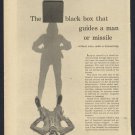 1958 BLACK BOX ALL-INERTIAL AUTONAVIGATOR NAA SPACE TRAVEL VINTAGE PRINT AD