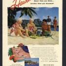 1954 HAWAII VISITORS BUREAU VINTAGE TRAVEL HAWAII ART PRINT AD