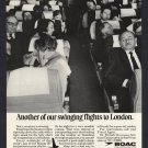 1968 BOAC BRITISH OVERSEAS AIRWAYS BOEING 707 MIDNIGHT JET VINTAGE PRINT AD