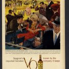 1959 SEAGRAM'S IMPORTED CANADIAN WHISKY DIRBY INAUGURAL OF AQUEDUCT'S VINTAGE AD