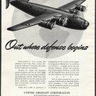 Consolidated B-24 Liberator VINTAGE MAGAZINE AD 1941 UNITED AIRCRAFT PLANE