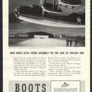 1942 WW2 BOOTS MIDGET ANCHOR NUTS B-24E LIBERATOR BOMBER PLANE VINTAGE PRINT AD