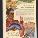 VINTAGE MAGAZINE PRINT AD 1949 ALCOA STEAMSHIP COMPANY INC. CARIBBEAN FISHING