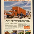 1950 '50 GMC TRUCKS MEDIUM DUTY MODELS SIX WHEEL VINTAGE MAGAZINE TRUCK PRINT AD