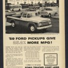 1959 '59 FORD STYLESIDE PICKUP TRUCK ECONOMY CHAMP VINTAGE MAGAZINE PRINT AD