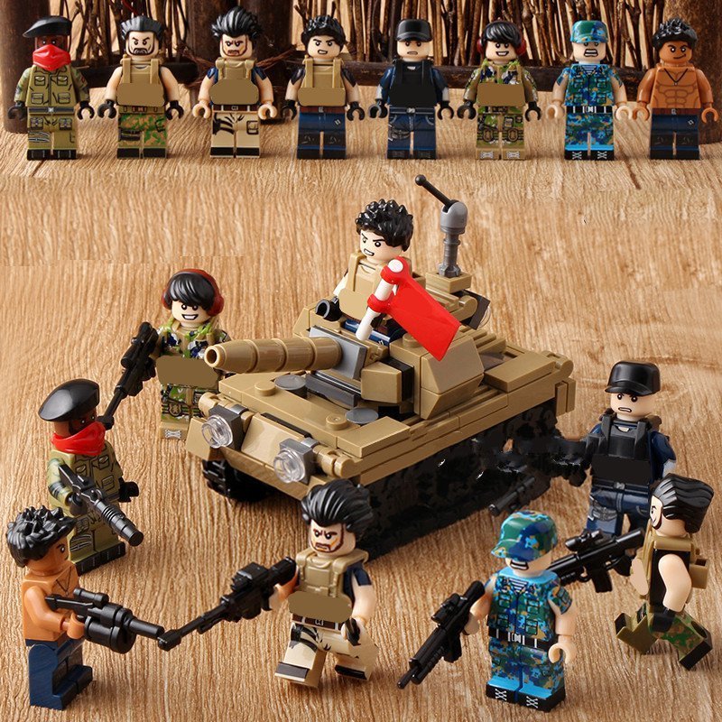 Africa Soldiers Action Marines Military SWAT Minifigures Compatible Lego