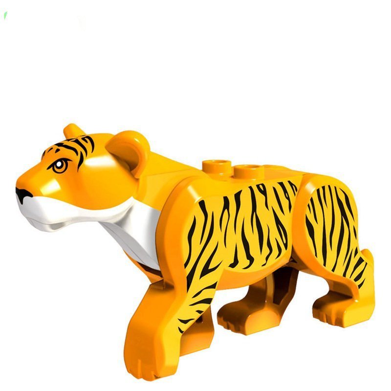 Summer Jungle Sets Animals Big Cat Line Up Tiger Minifigure Compatible
