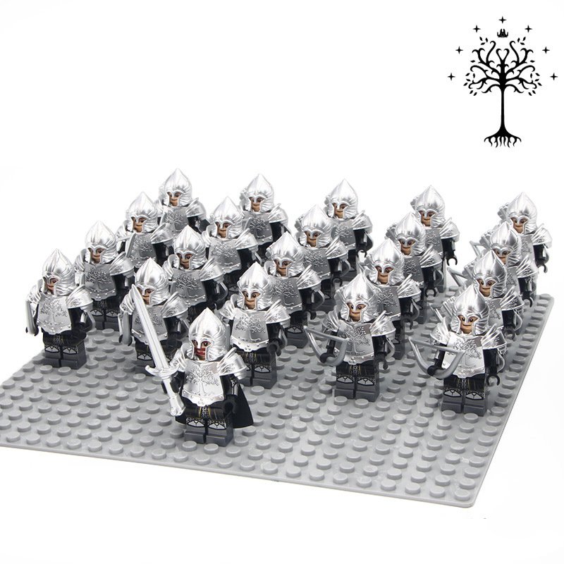 Custom Lord of the Rings Silver Sword Gondor Army Soldiers Compatible Lego