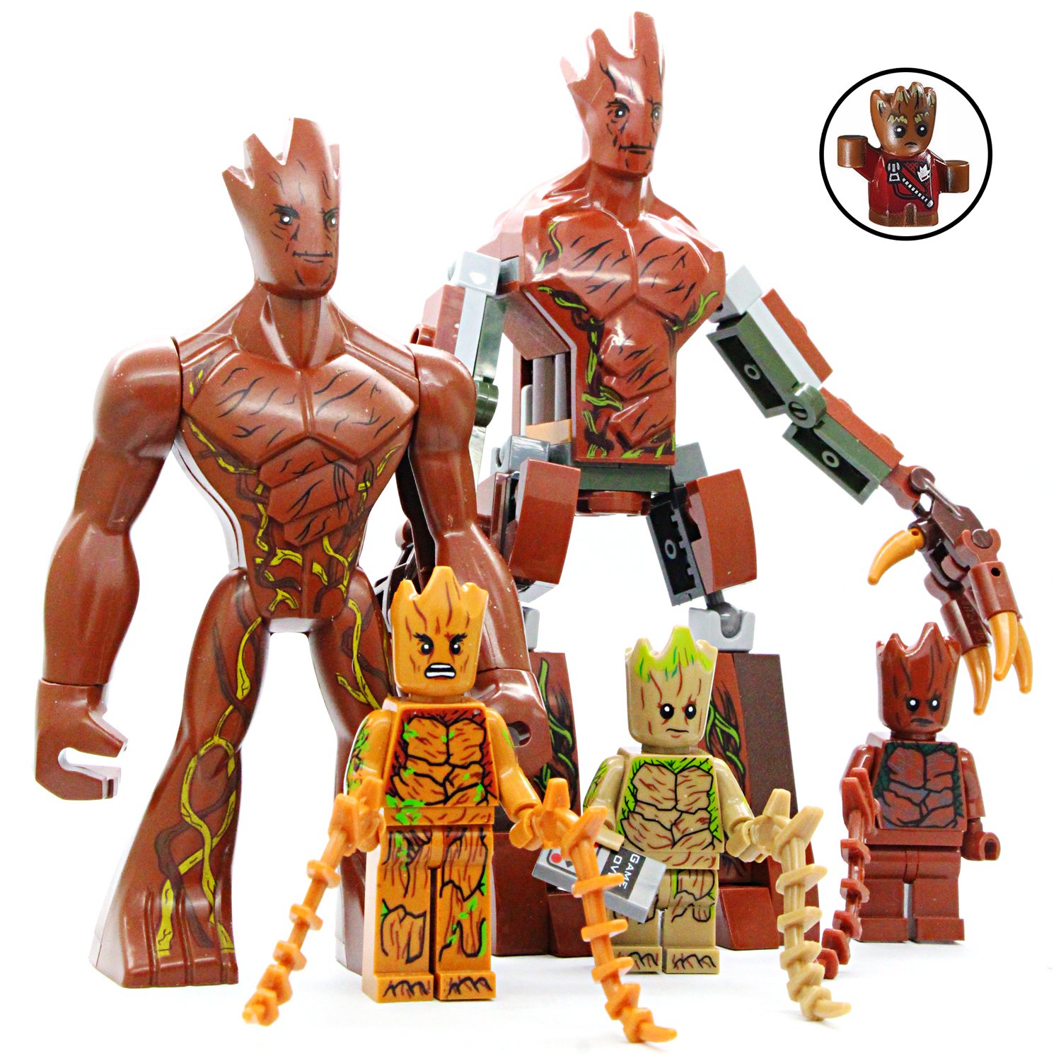 5pcs Groot Minifigures Big Figure Compatible Lego Guards