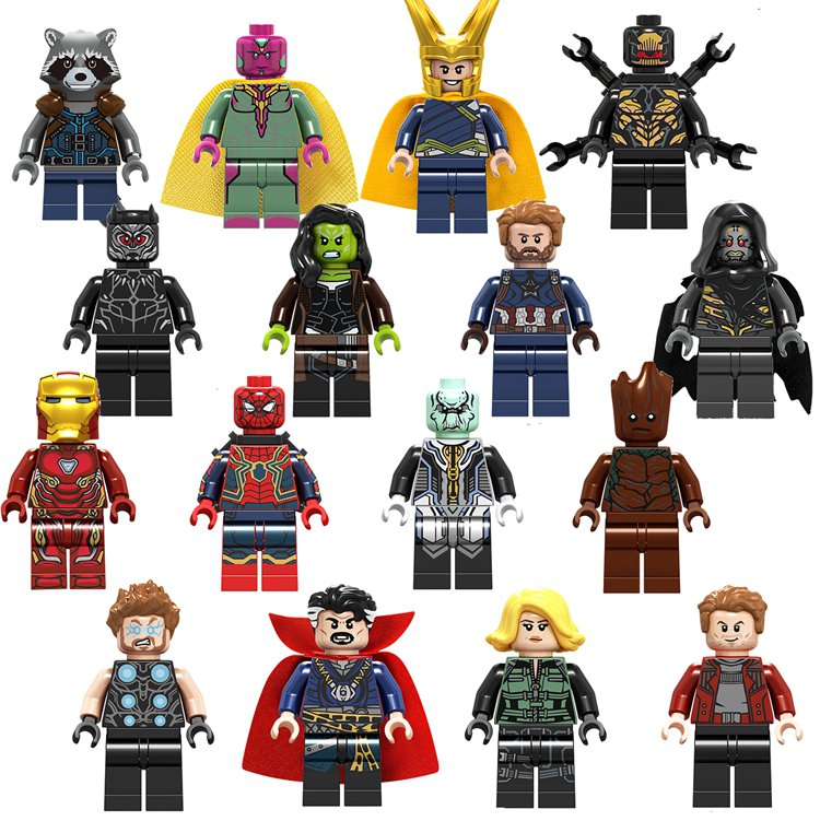 Best Marvel Avengers Superhero Loki Ironman Gamora Roket Minifigures Compatible Lego