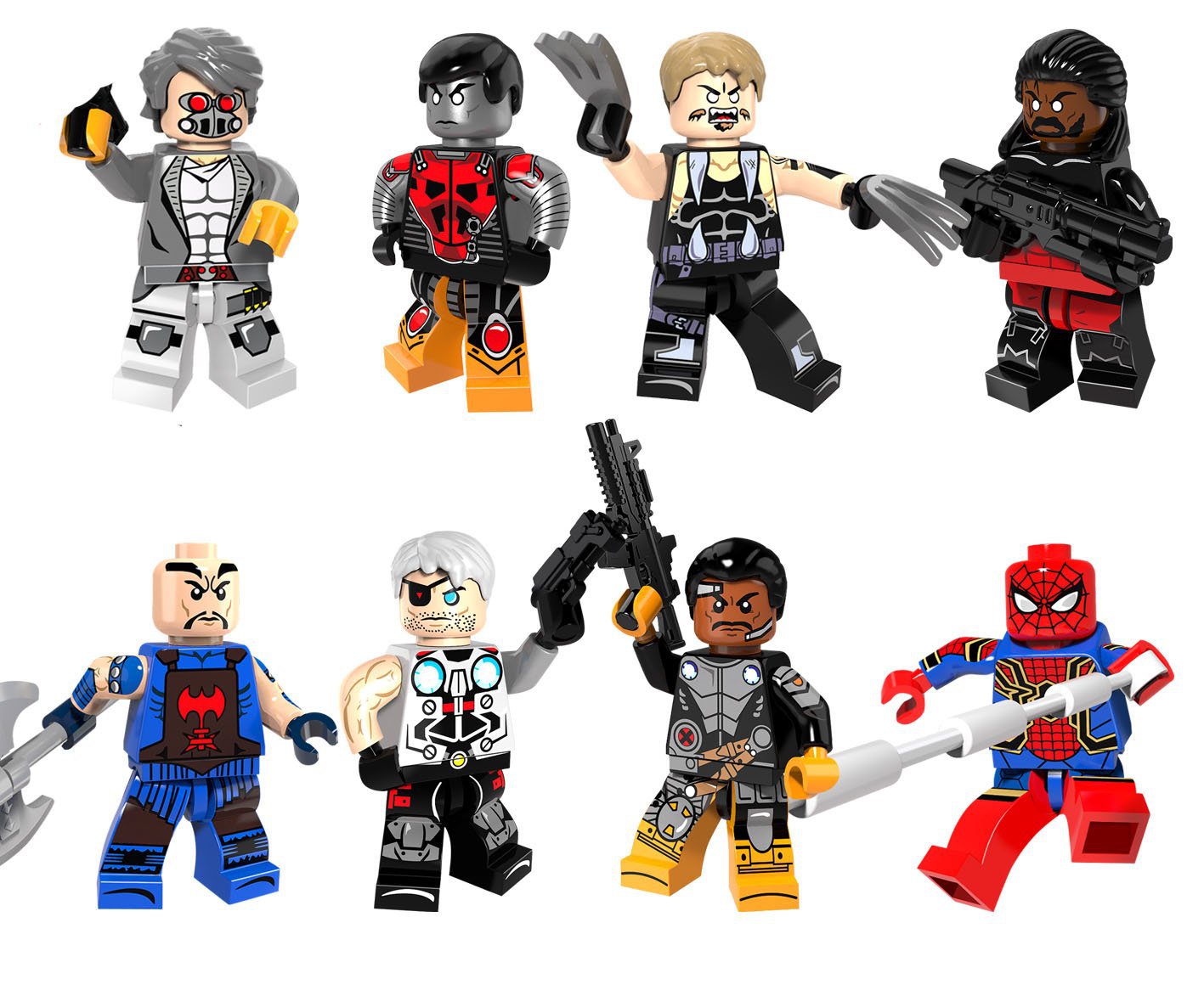 8PCS Lucas Bishop Dr. Nemesis Machairodus Bushwacker Minifigures Lego X Men Compatible