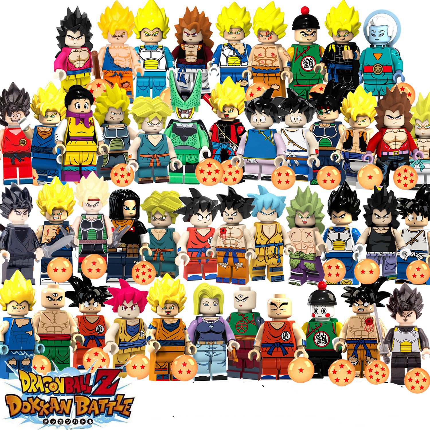 45pcs Dragon Ball Z Goku Minifigures Compatible Lego Dragon Ball Minifigures