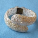 Bracelet Clear Lucite Clamper with Seashells and Confetti