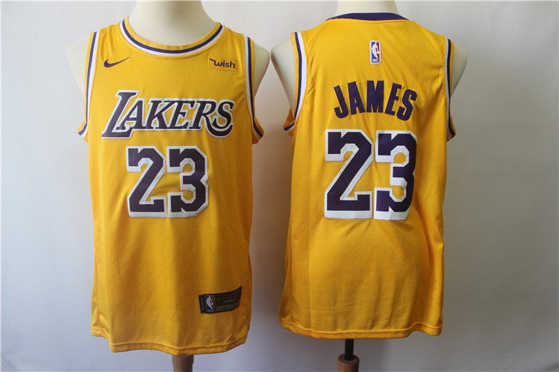 James #23 LA Lakers Men's Gold Icon Swingman Jersey