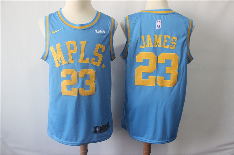 Men's Lakers 23 JAMES Blue Basketball Replica jersey
