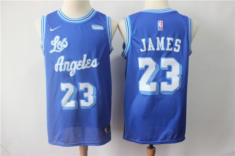 Men's Lakers #23 JAMES Replica Basketball jersey Blue