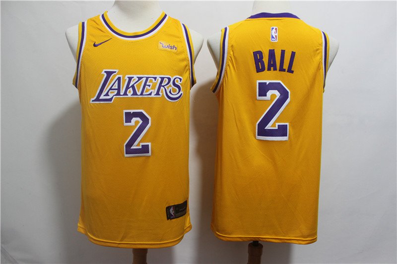 Lonzo Ball #2 LA Lakers Men's Gold Icon Swingman Jersey