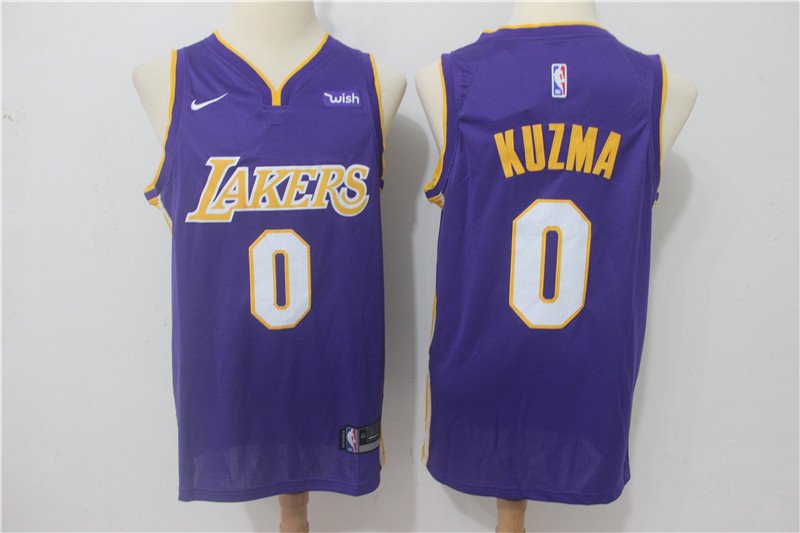 Men's Lakers #2 Kyle Kuzma Purple Swingman Jersey Statement