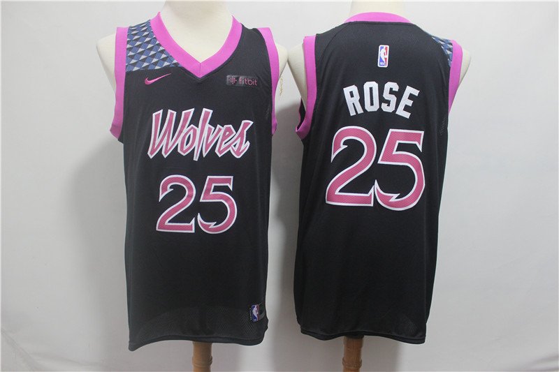 Men's Timberwolves Derrick Rose #25 City Swingman Jersey