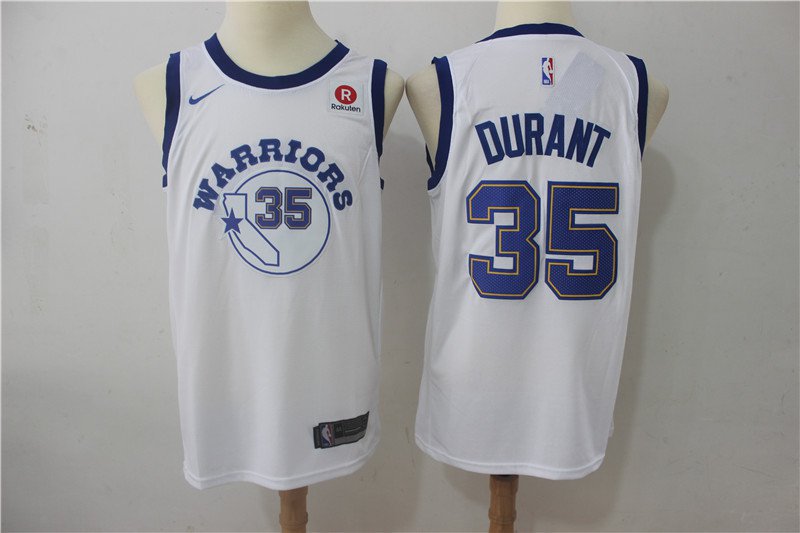Men's Golden State Warriors #35 Durant Basketball Replica Jersey White