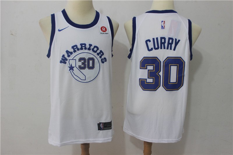 Men's Warriors 30 Stephen Curry White City Swingman Jersey